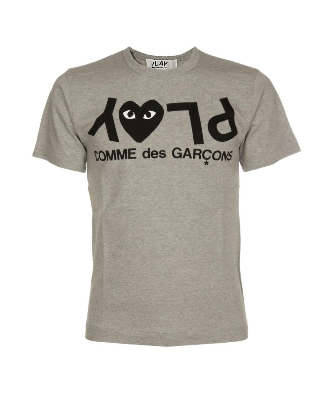 COMME DES GARÇONS Серая хлопковая футболка, фото 1