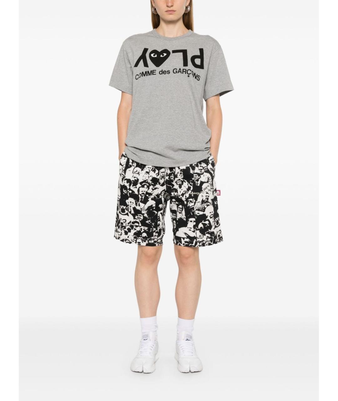 COMME DES GARÇONS Серая хлопковая футболка, фото 2