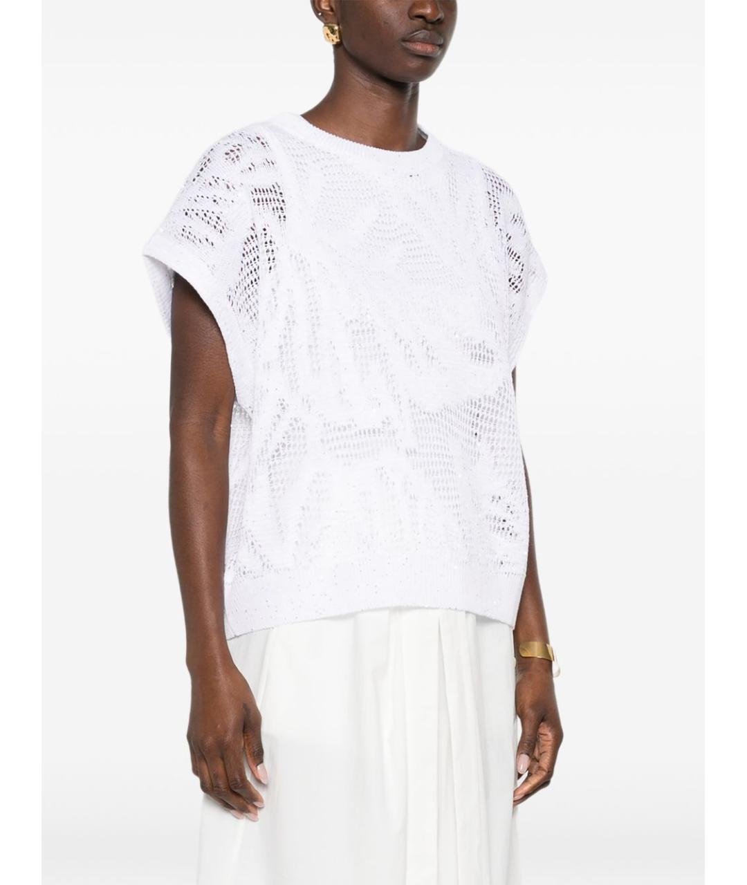 BRUNELLO CUCINELLI Белая хлопковая футболка, фото 5