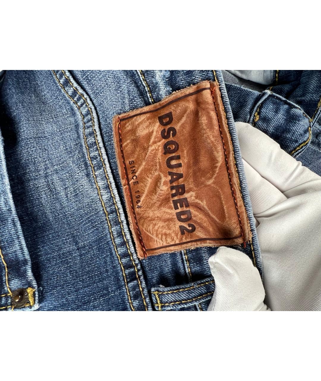 DSQUARED2 Синие хлопковые джинсы скинни, фото 4