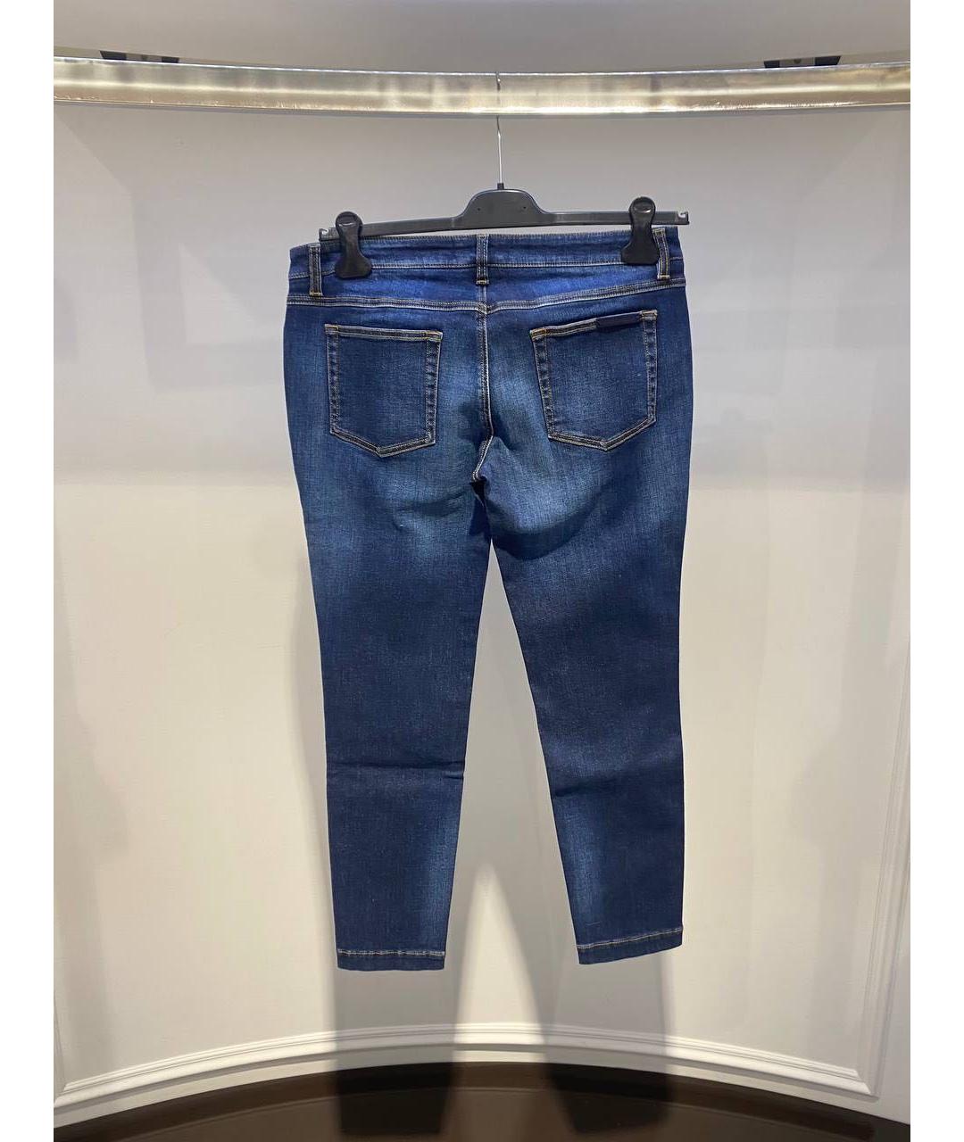 DOLCE&GABBANA Синие хлопковые джинсы слим, фото 2