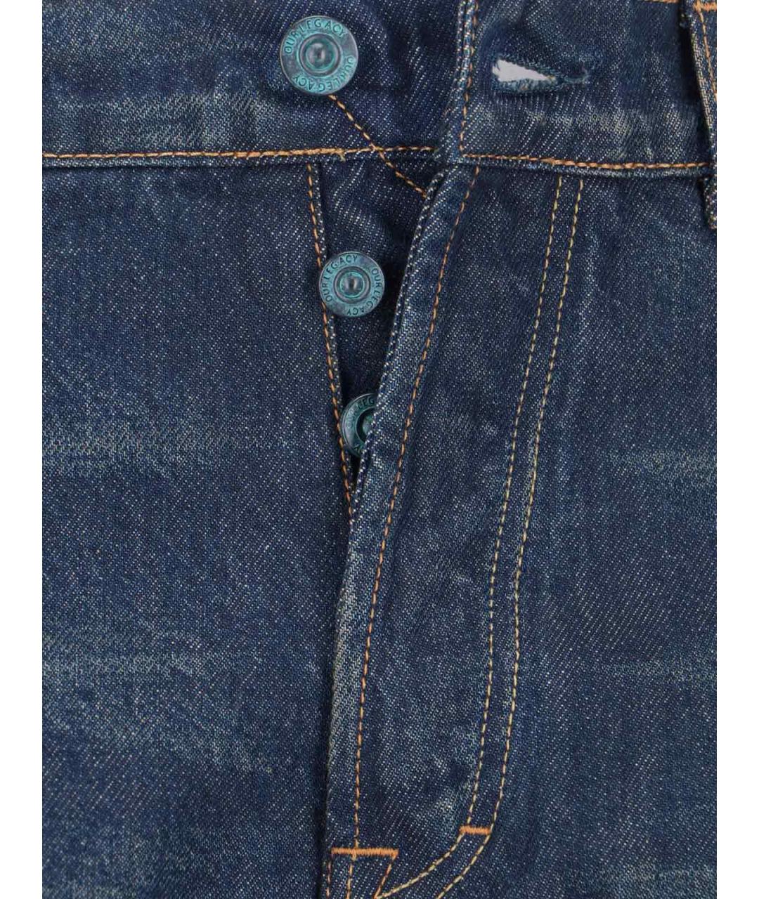 OUR LEGACY Синие хлопковые прямые джинсы, фото 5
