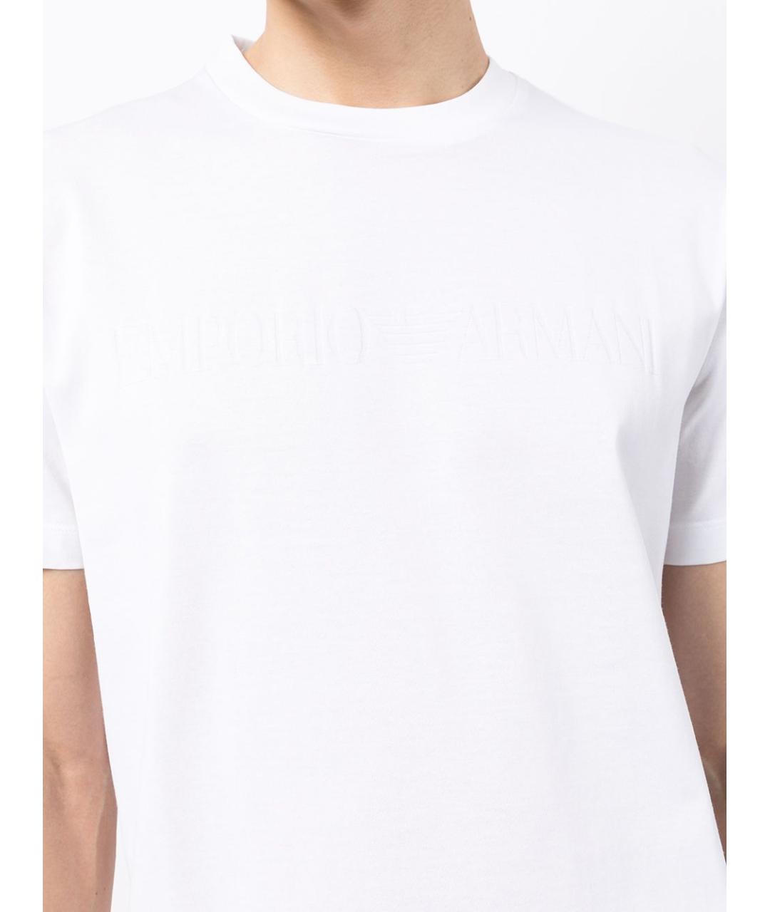 EMPORIO ARMANI Белая хлопковая футболка, фото 4