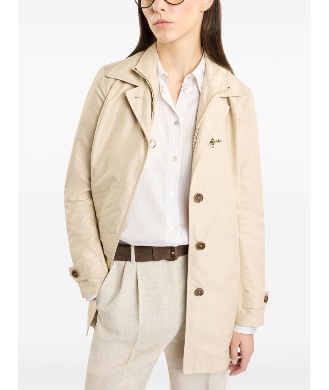 FAY Бежевая полиэстеровая куртка, фото 4