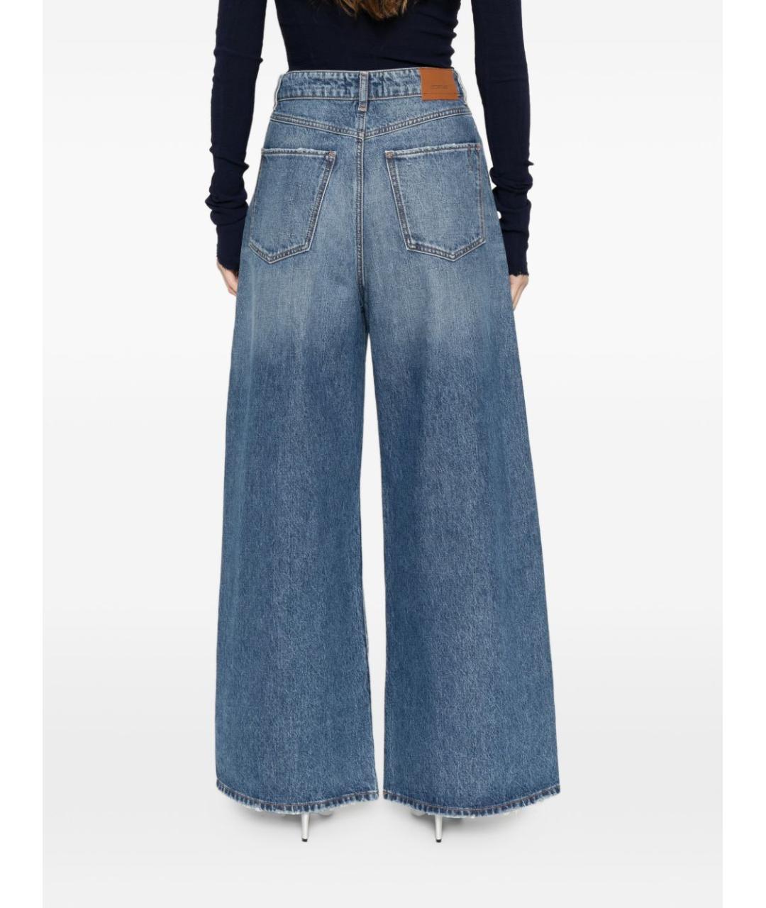 SPORTMAX Синие хлопковые джинсы клеш, фото 2