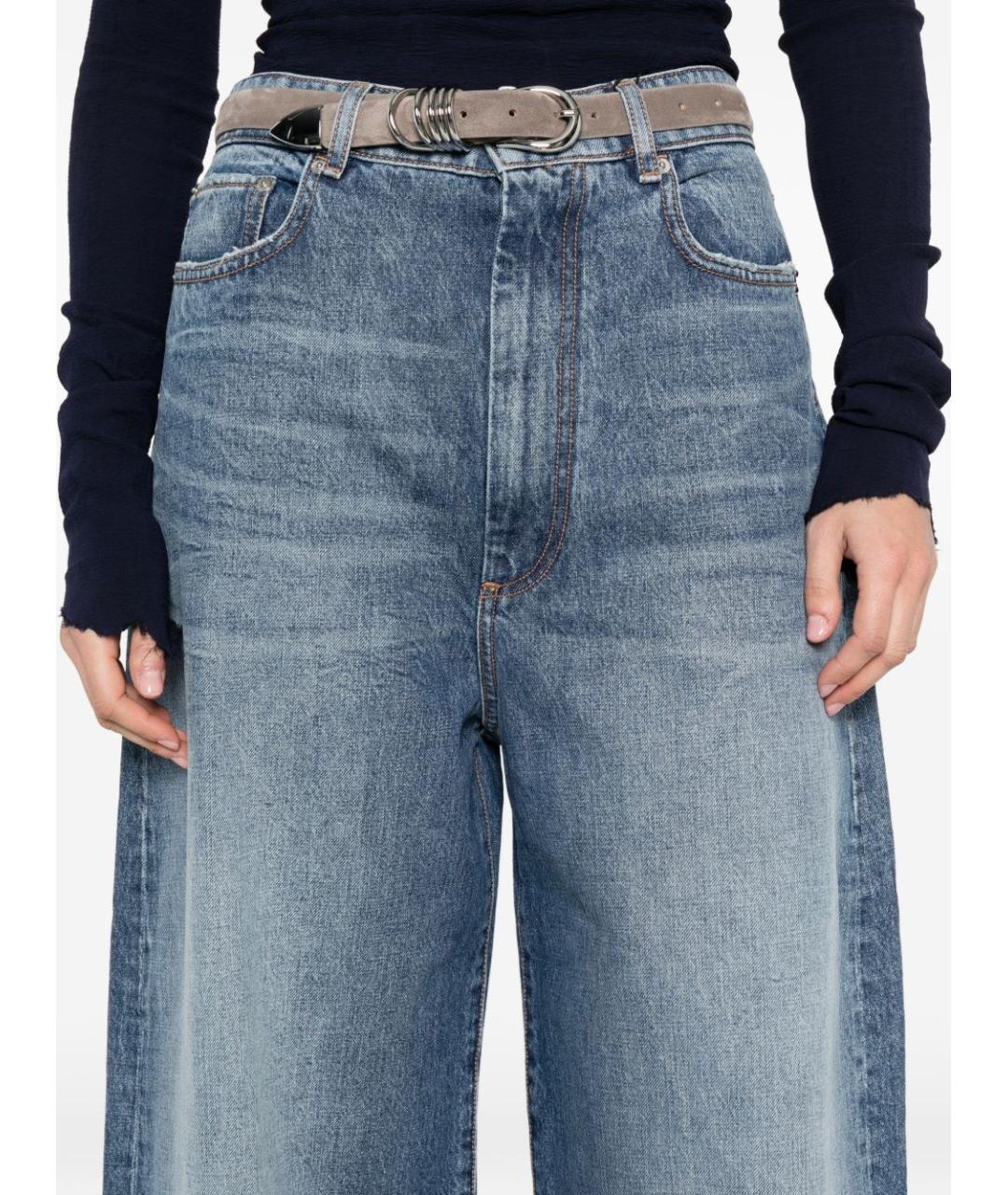 SPORTMAX Синие хлопковые джинсы клеш, фото 4