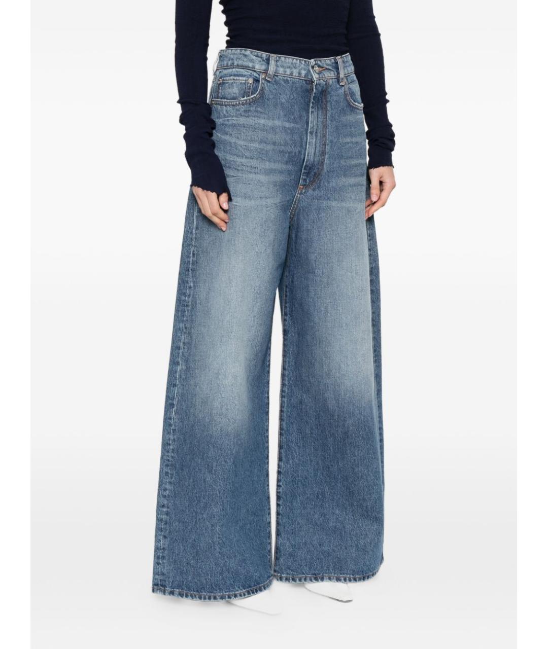 SPORTMAX Синие хлопковые джинсы клеш, фото 5