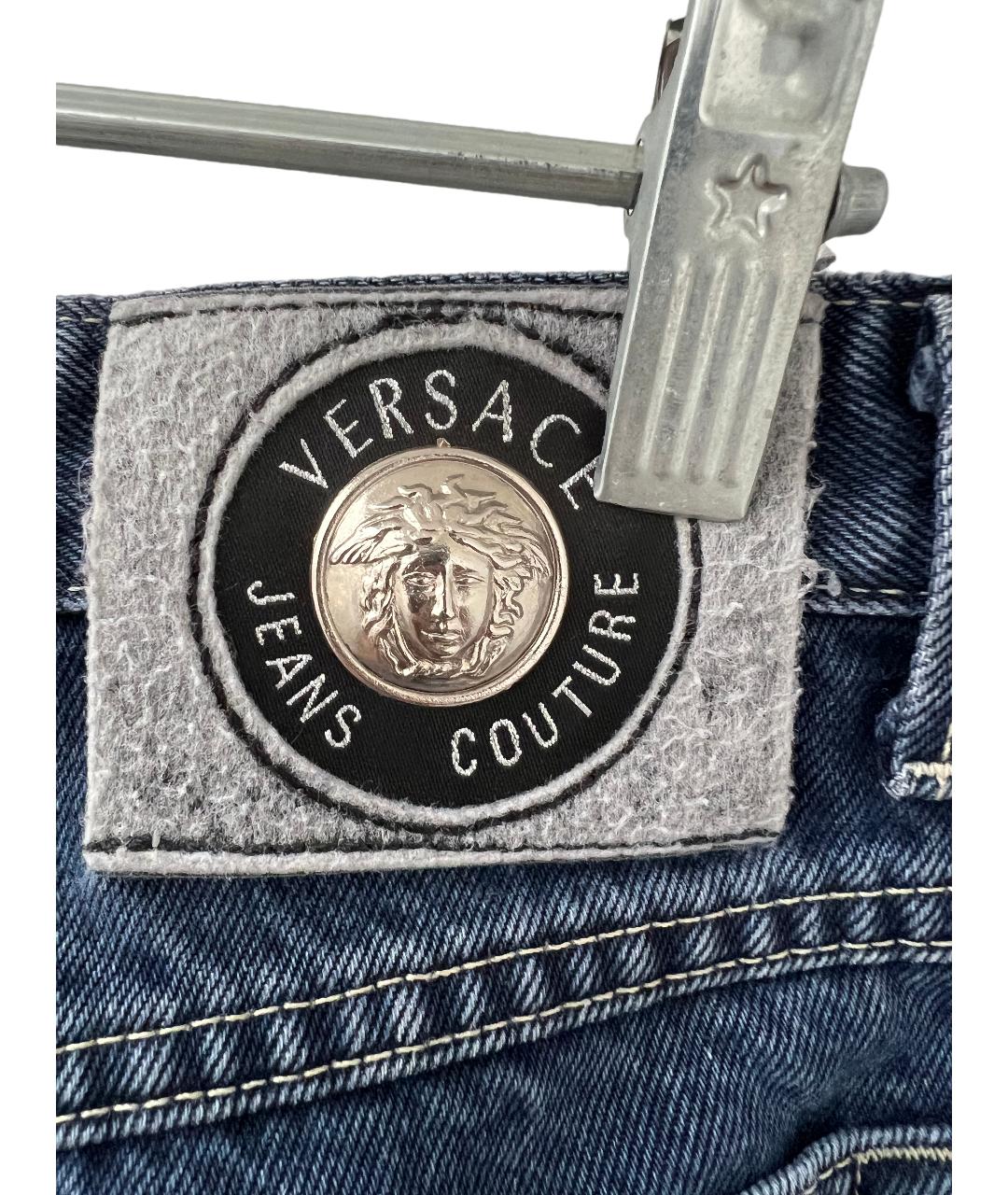 VERSACE Синие хлопковые прямые джинсы, фото 5