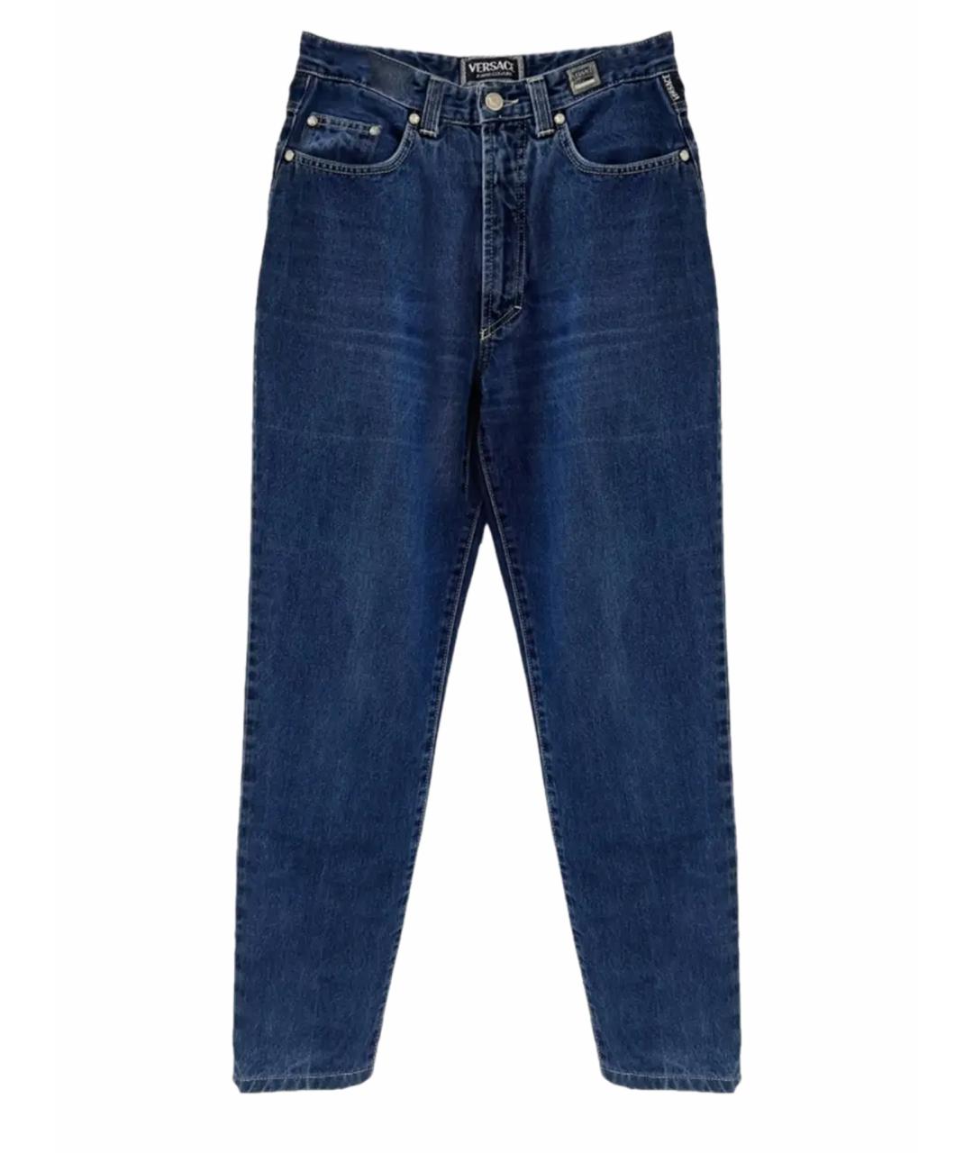 VERSACE Синие хлопковые прямые джинсы, фото 1
