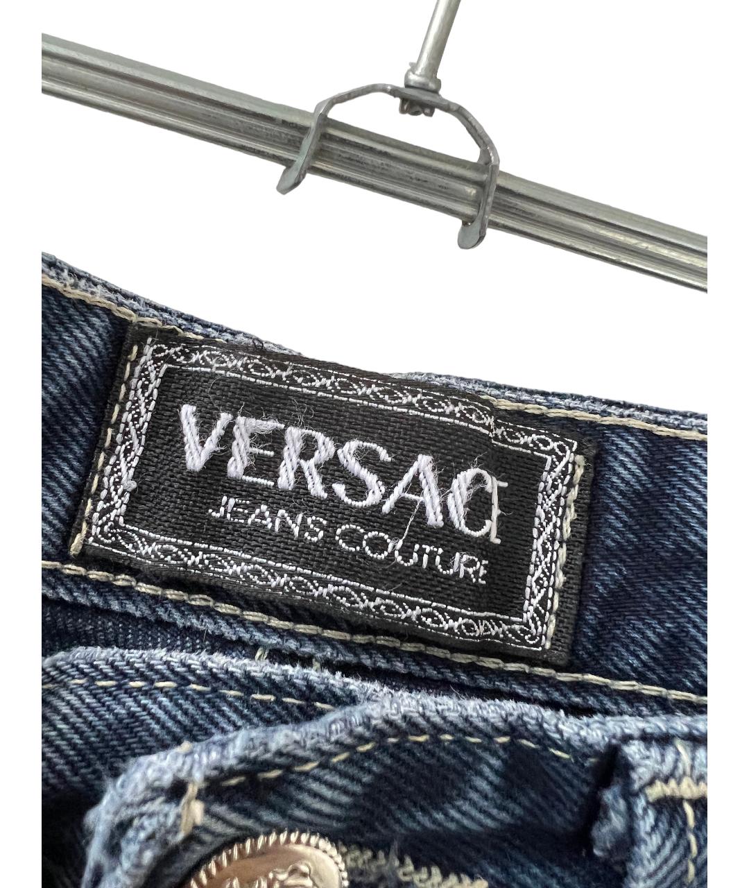 VERSACE Синие хлопковые прямые джинсы, фото 3