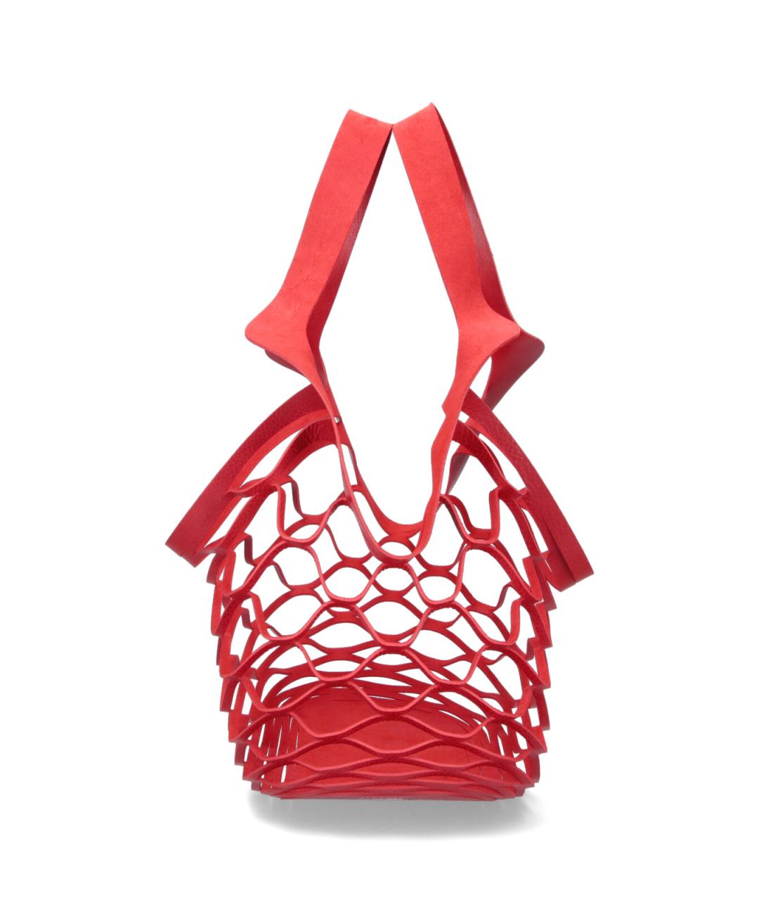 OUR LEGACY Красная кожаная сумка тоут, фото 3