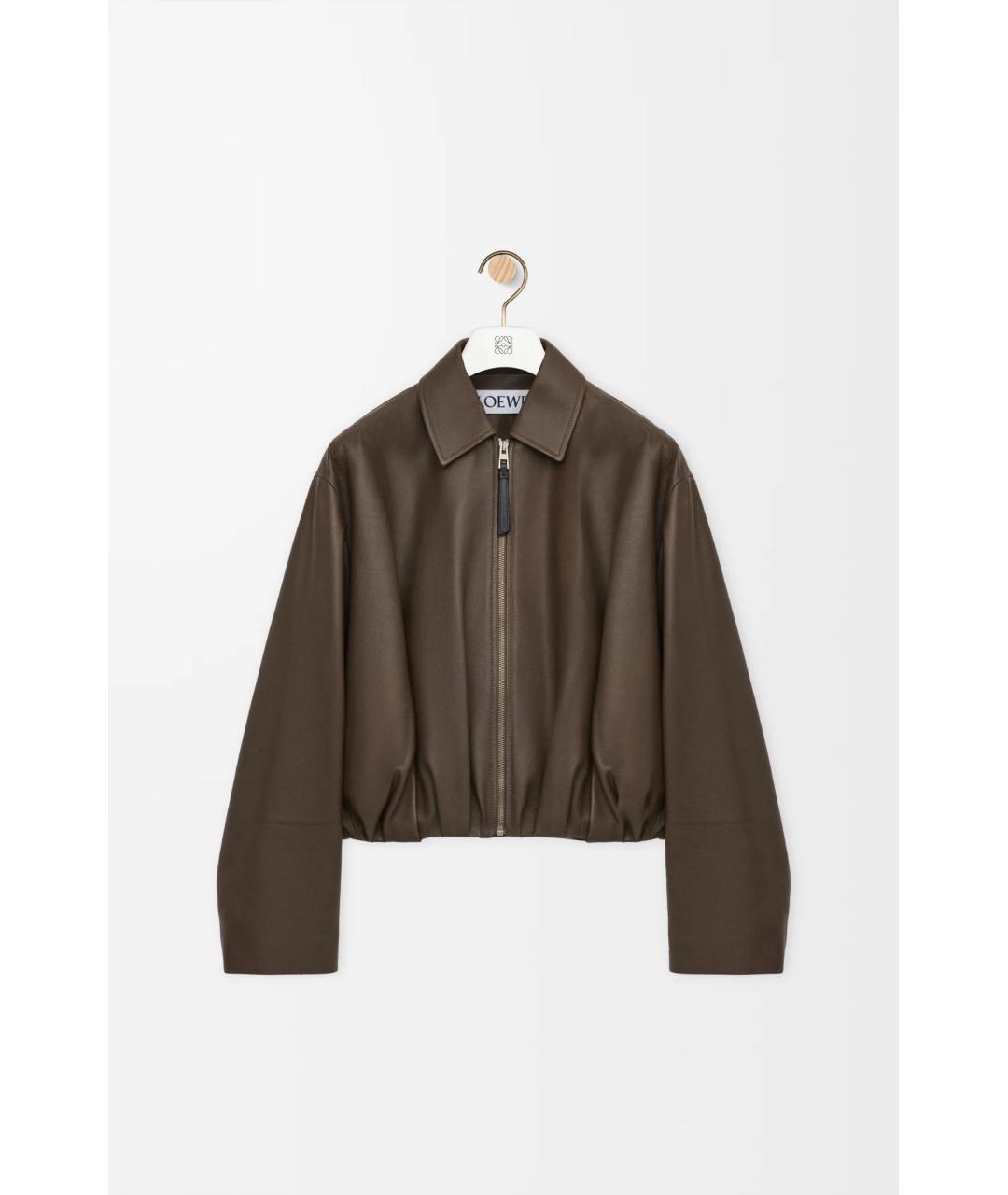 LOEWE Зеленая кожаная куртка, фото 4