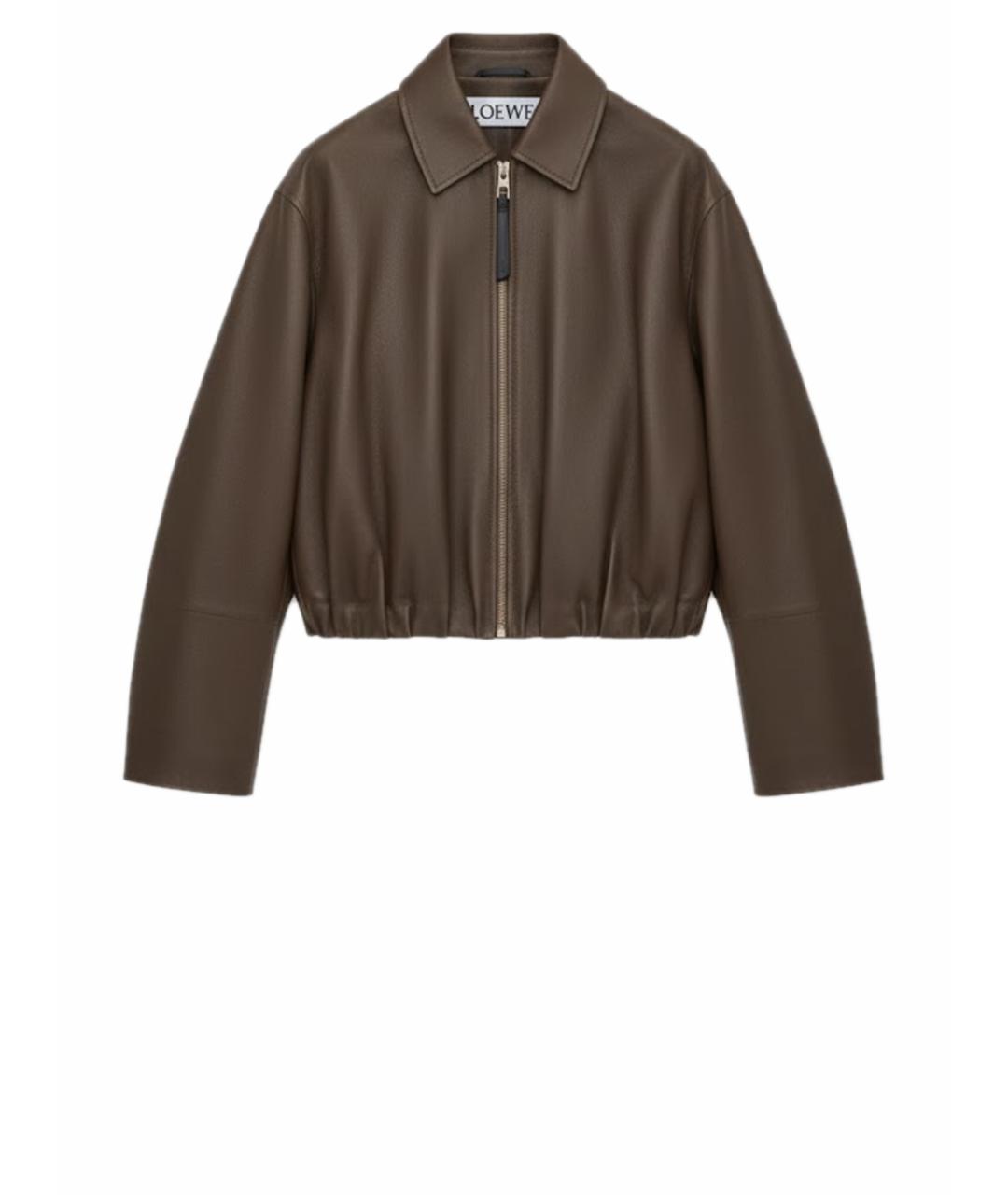 LOEWE Зеленая кожаная куртка, фото 1