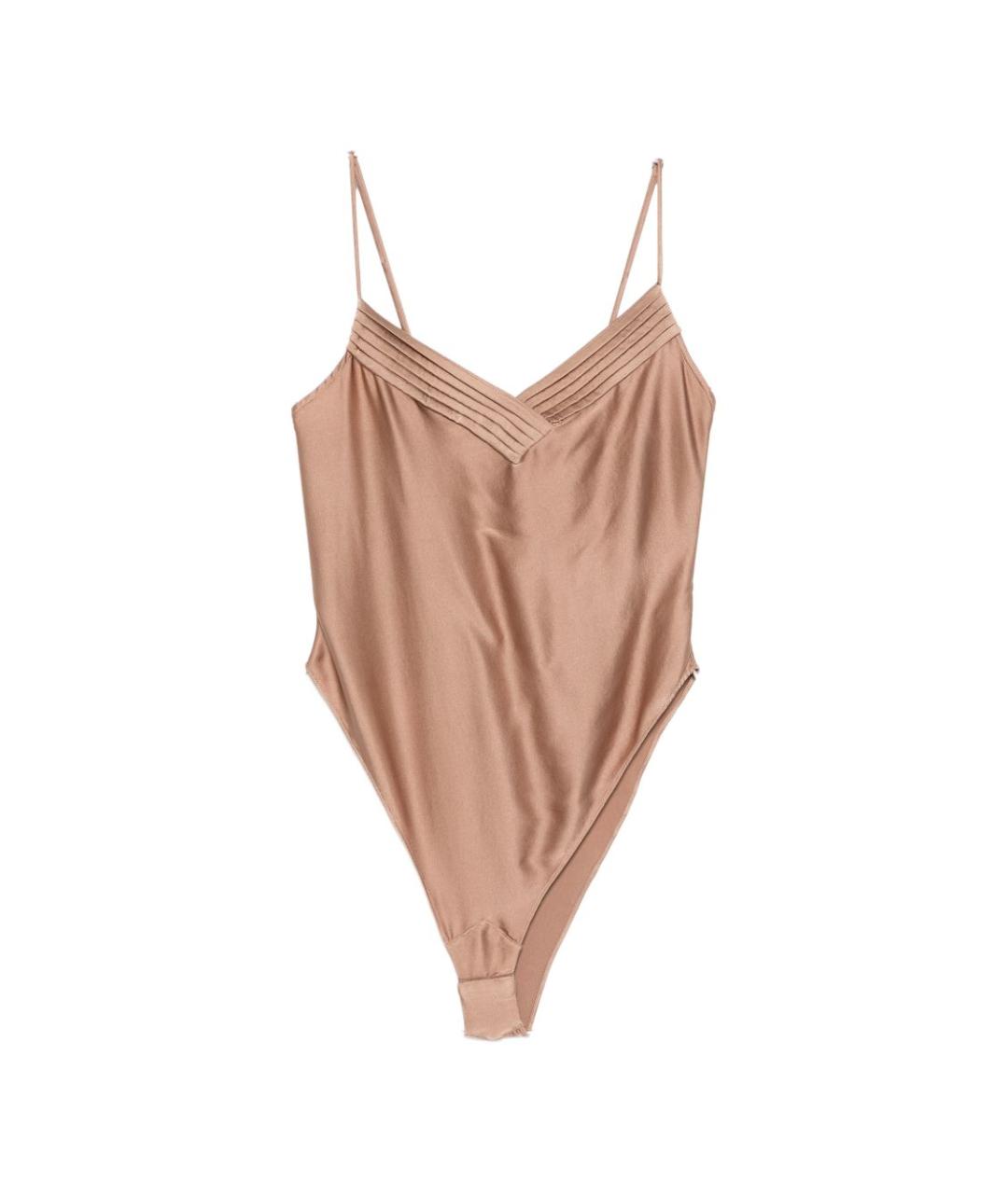 FORTE FORTE Коричневая шелковая майка, фото 1