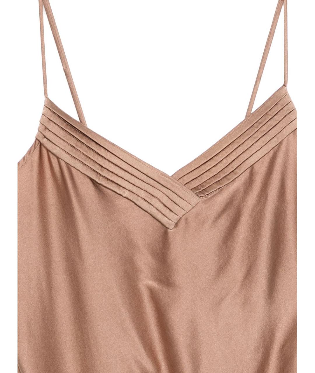 FORTE FORTE Коричневая шелковая майка, фото 3