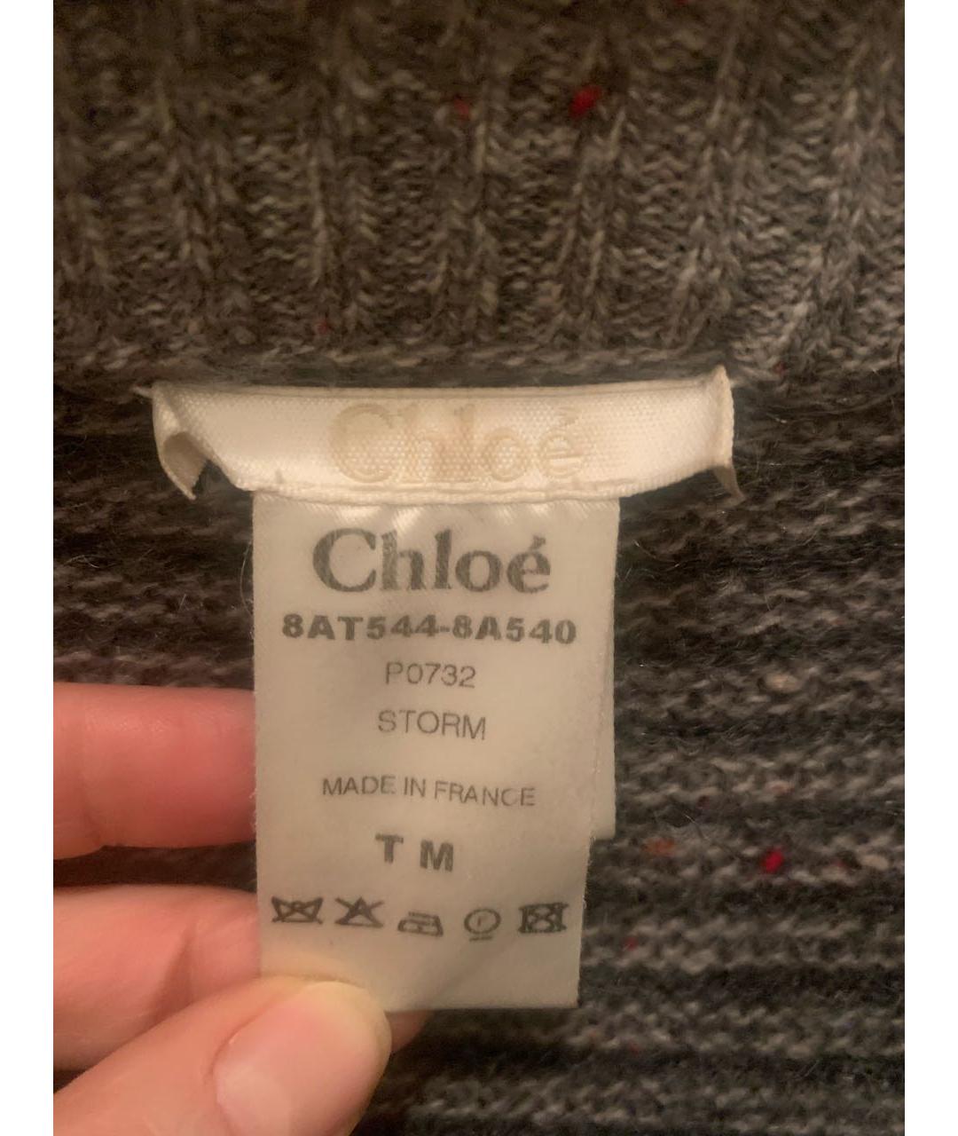 CHLOE Серый шерстяной кардиган, фото 4