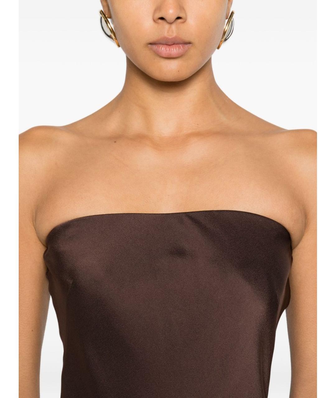 FORTE FORTE Коричневое вечернее платье, фото 2