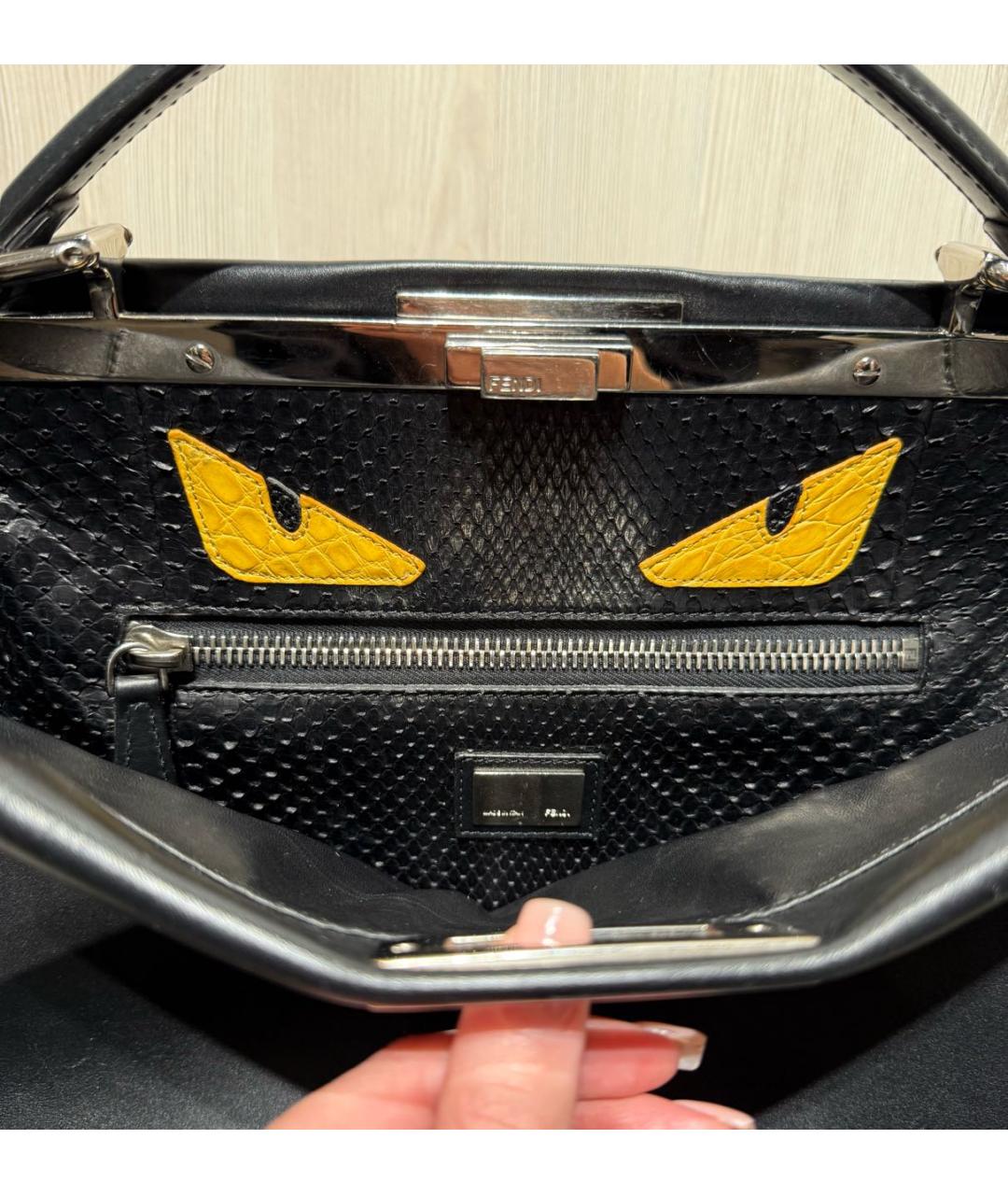 FENDI Черная кожаная сумка через плечо, фото 6