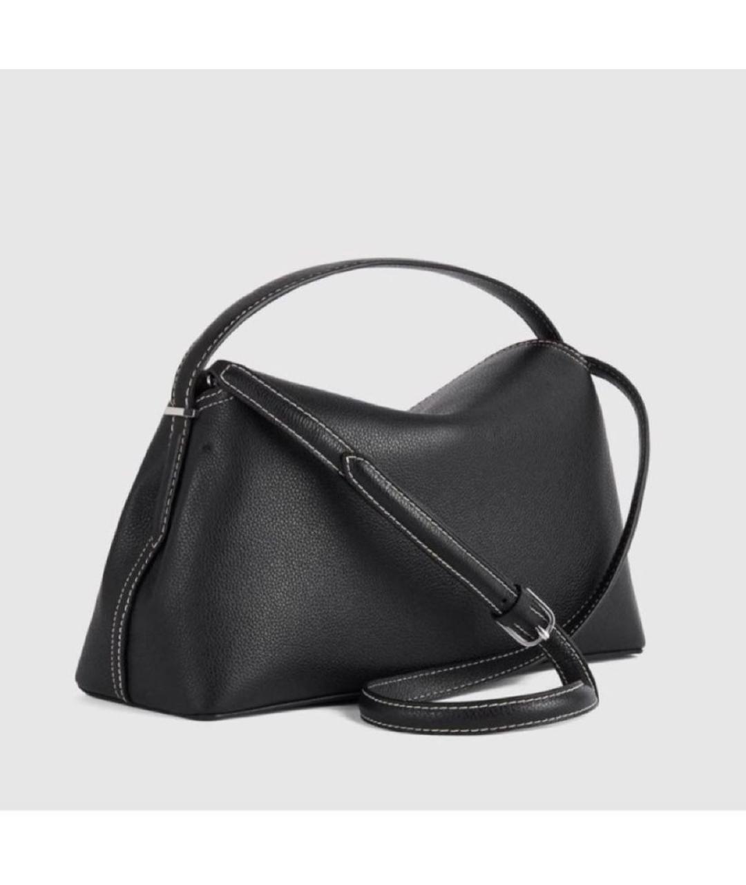 TOTEME Черная кожаная сумка через плечо, фото 2