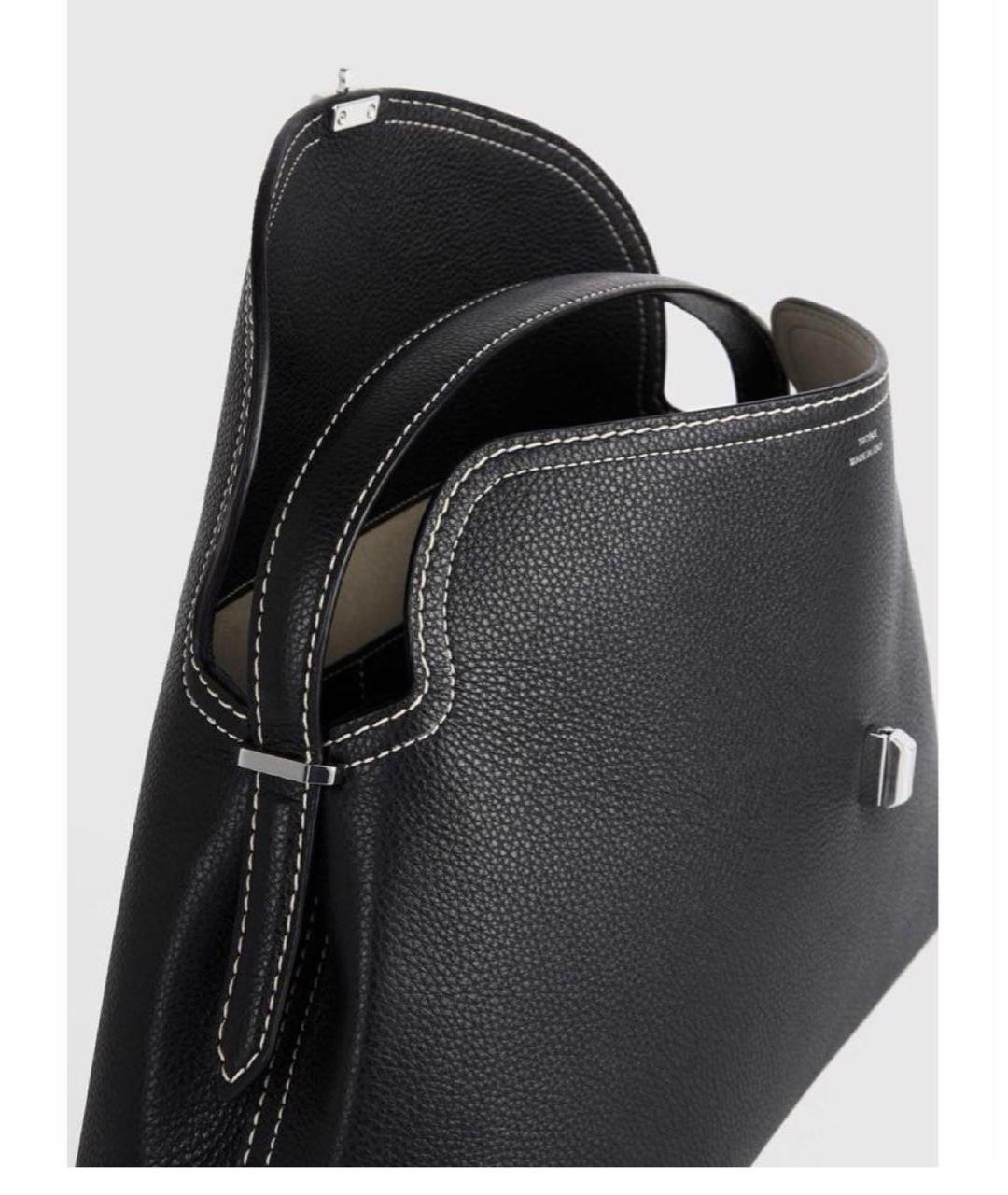 TOTEME Черная кожаная сумка через плечо, фото 3