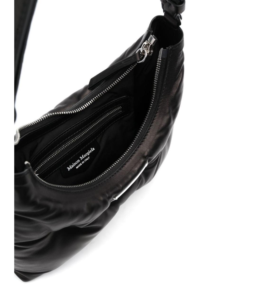 MAISON MARGIELA Черная кожаная сумка через плечо, фото 3