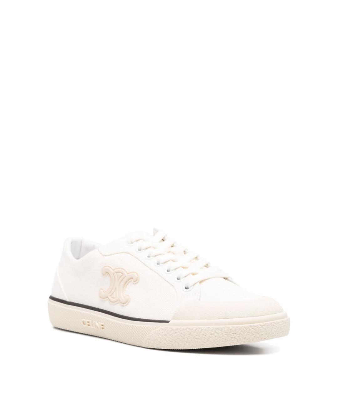 CELINE Белые текстильные кеды, фото 3