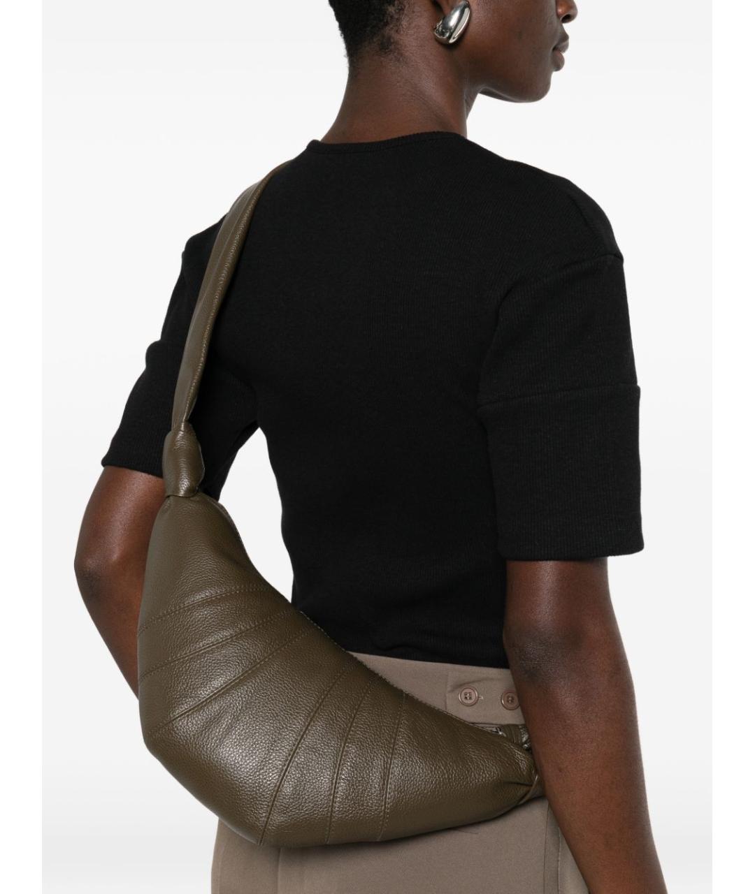 LEMAIRE Зеленая кожаная сумка через плечо, фото 3