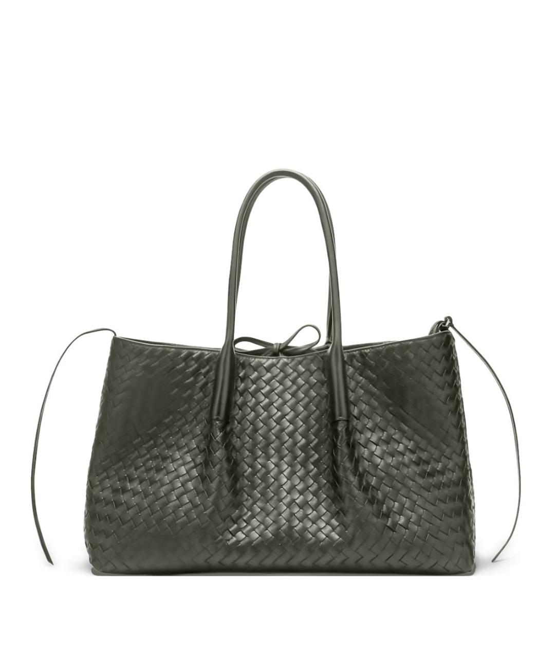 BOTTEGA VENETA Зеленая кожаная сумка тоут, фото 1