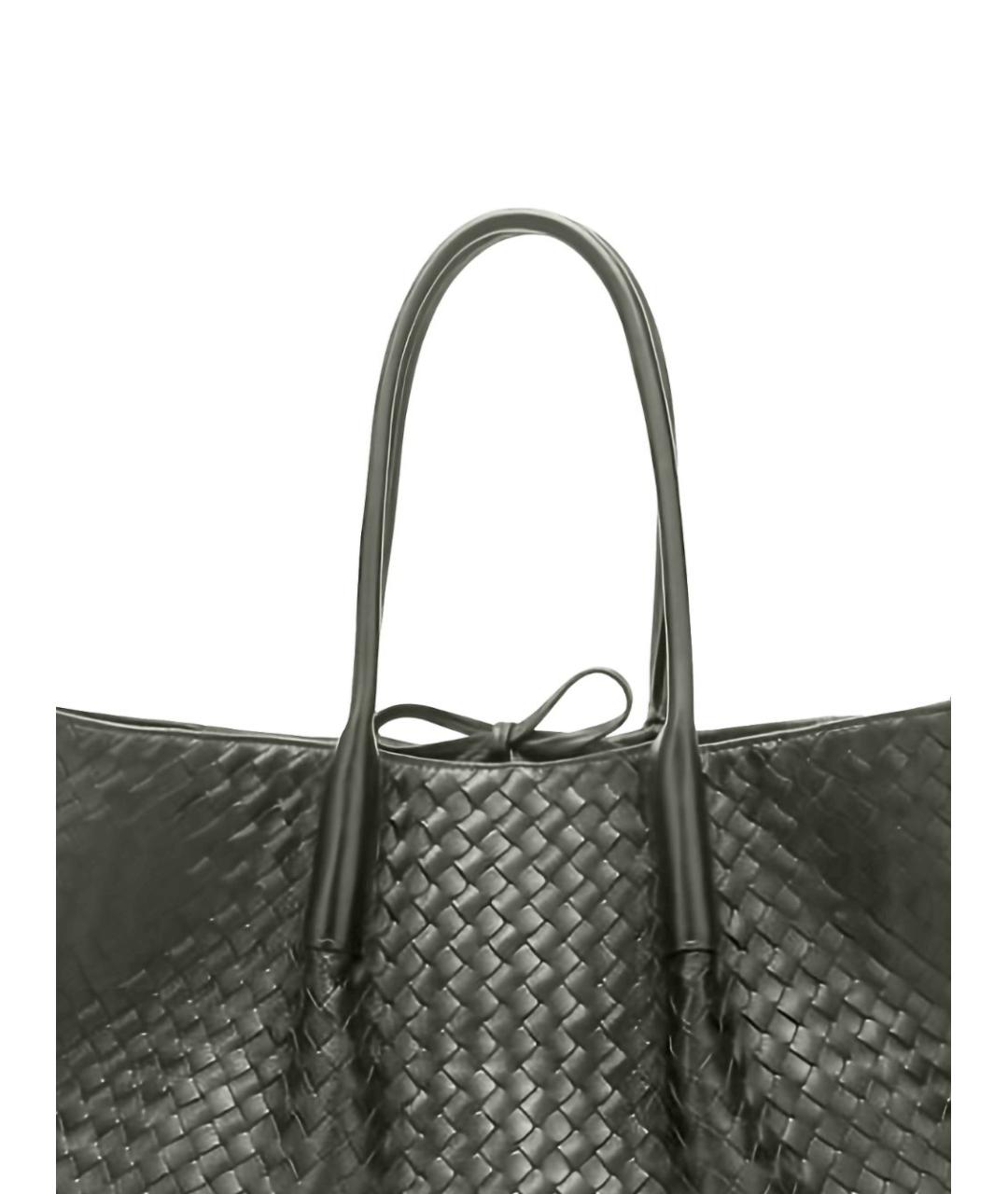 BOTTEGA VENETA Зеленая кожаная сумка тоут, фото 2