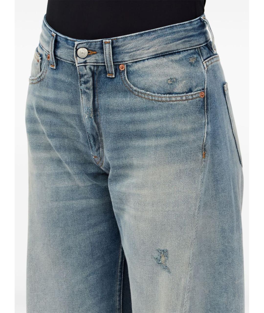 MM6 MAISON MARGIELA Голубые хлопковые прямые джинсы, фото 7