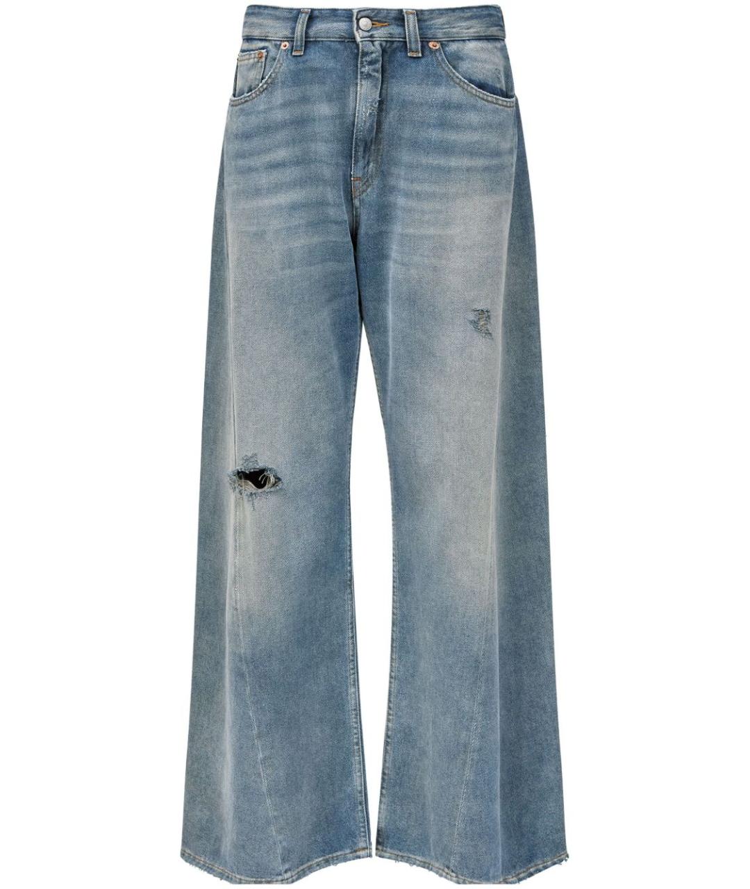 MM6 MAISON MARGIELA Голубые хлопковые прямые джинсы, фото 1