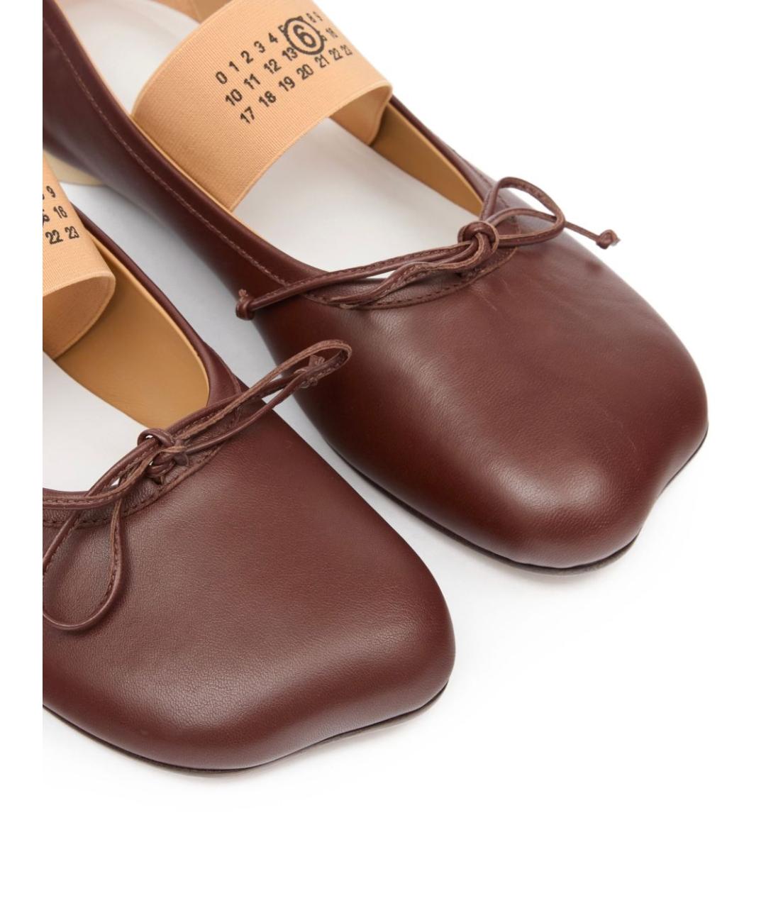MM6 MAISON MARGIELA Коричневые кожаные балетки, фото 5