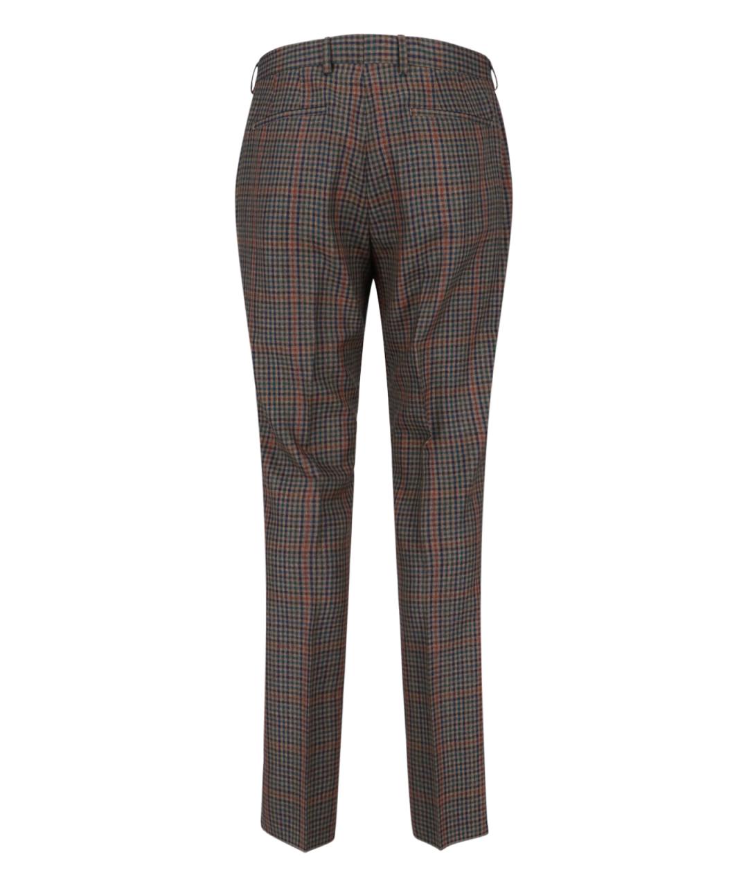 PAUL SMITH Коричневые шерстяные повседневные брюки, фото 2