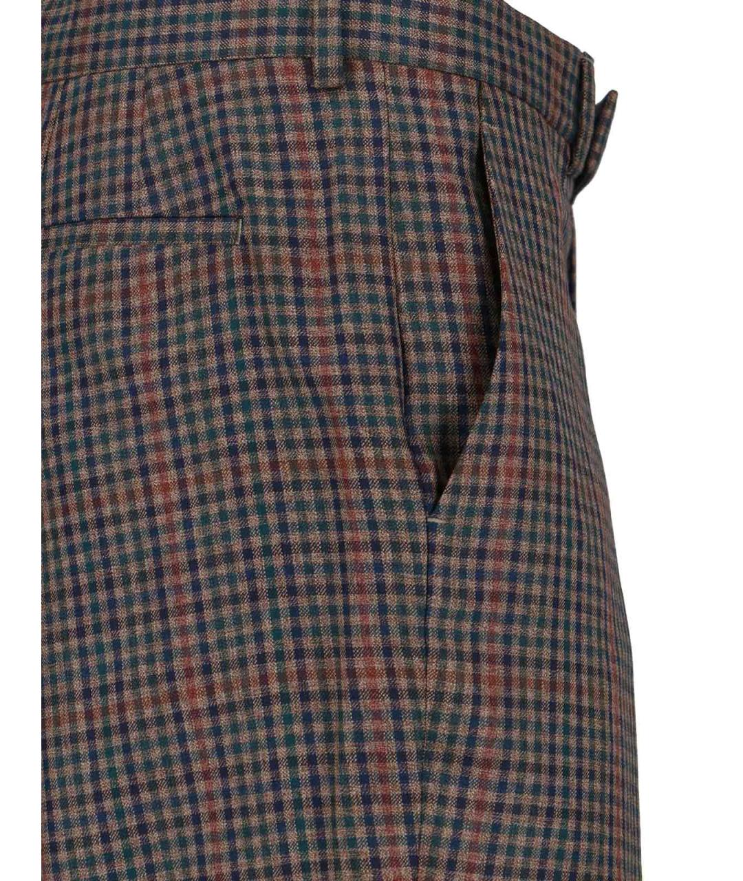 PAUL SMITH Коричневые шерстяные повседневные брюки, фото 4