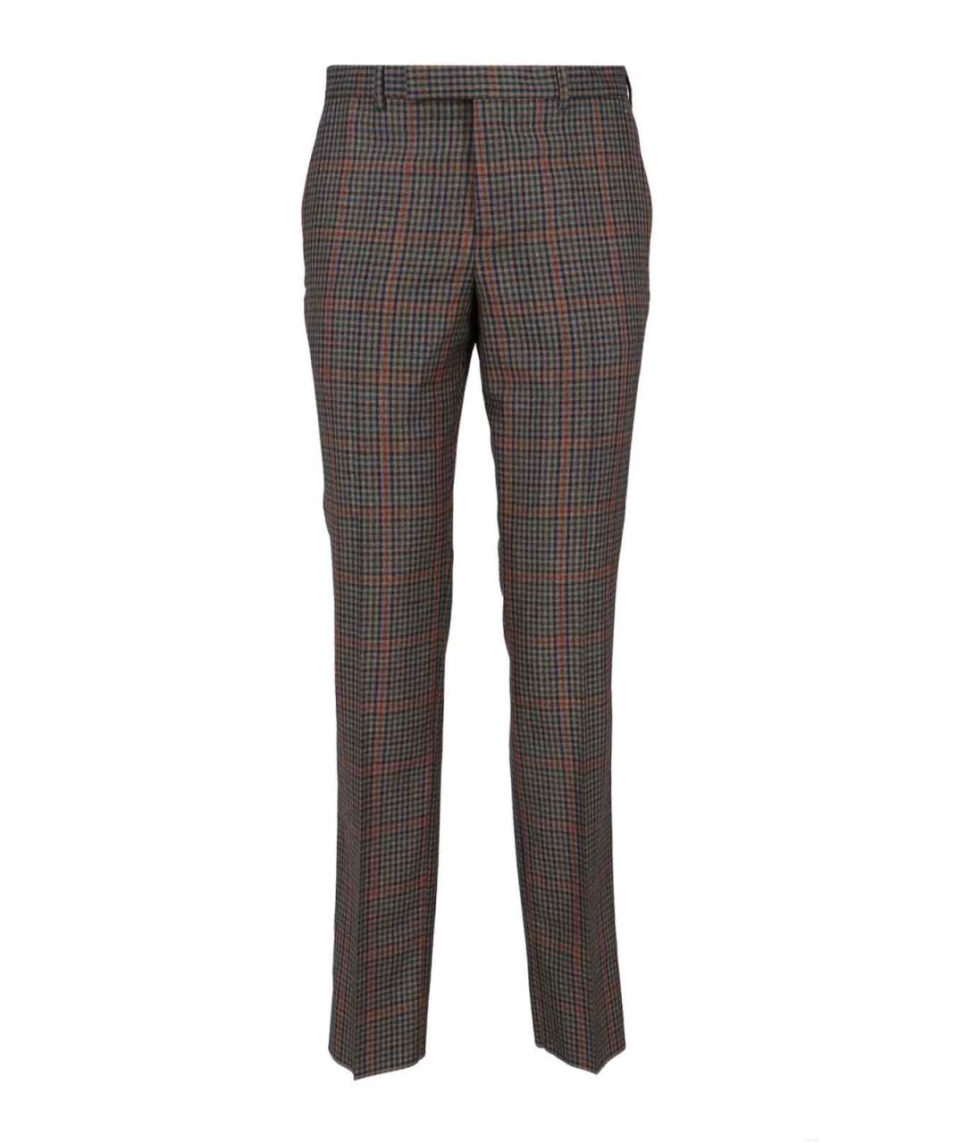 PAUL SMITH Коричневые шерстяные повседневные брюки, фото 1