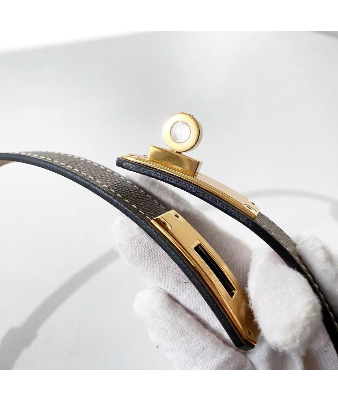 HERMES Коричневый кожаный ремень, фото 4