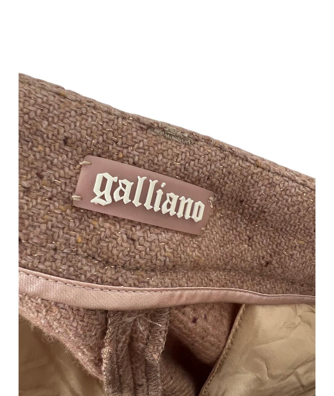 JOHN GALLIANO Бежевые прямые брюки, фото 3