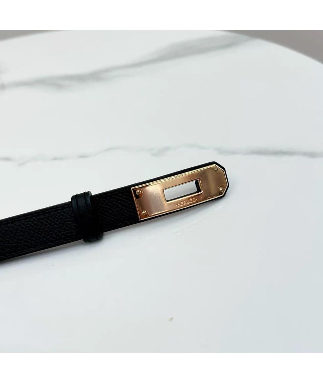 HERMES Черный кожаный ремень, фото 4