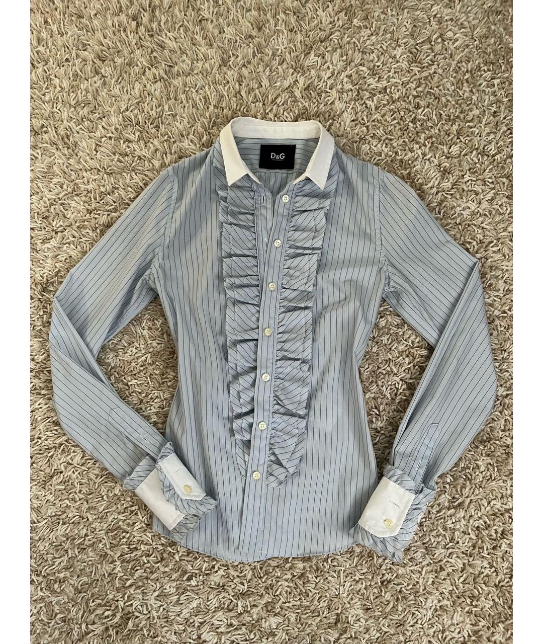 DOLCE&GABBANA Голубая хлопковая рубашка, фото 6