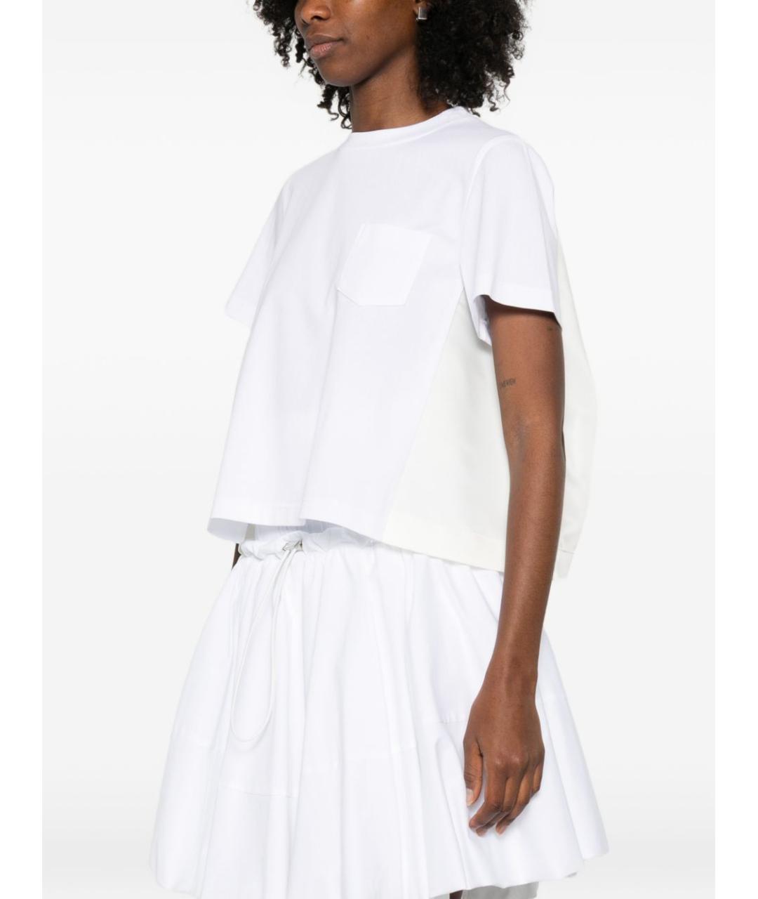 SACAI Белая хлопковая футболка, фото 3