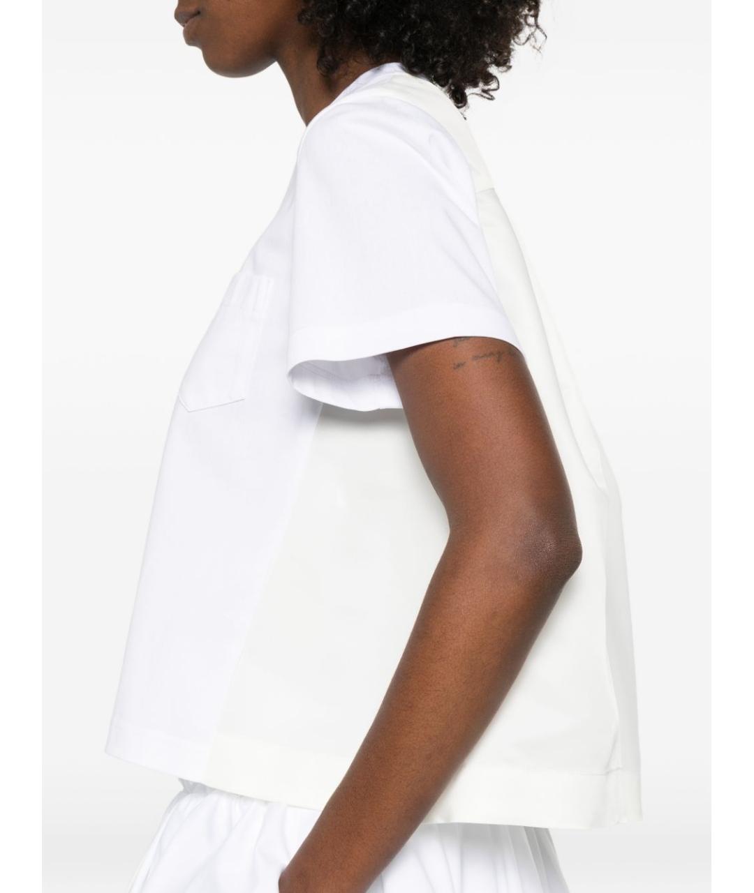SACAI Белая хлопковая футболка, фото 2
