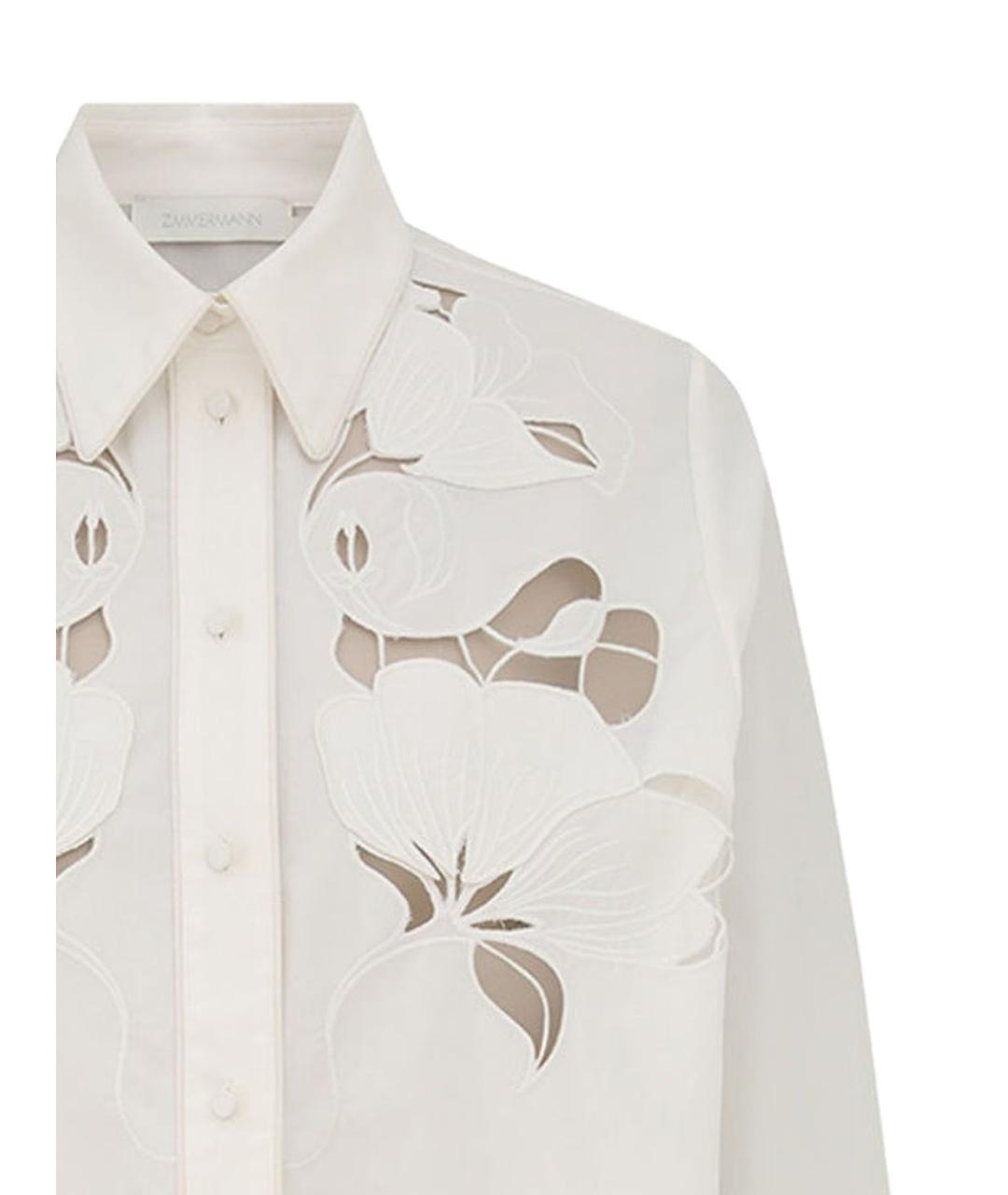 ZIMMERMANN Бежевая хлопковая рубашка, фото 2