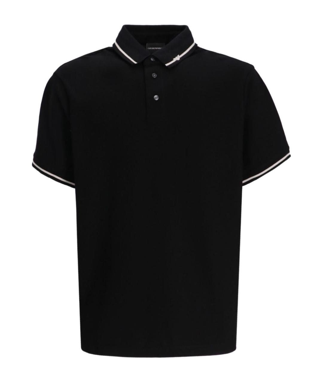 EMPORIO ARMANI Черная хлопковая футболка, фото 1