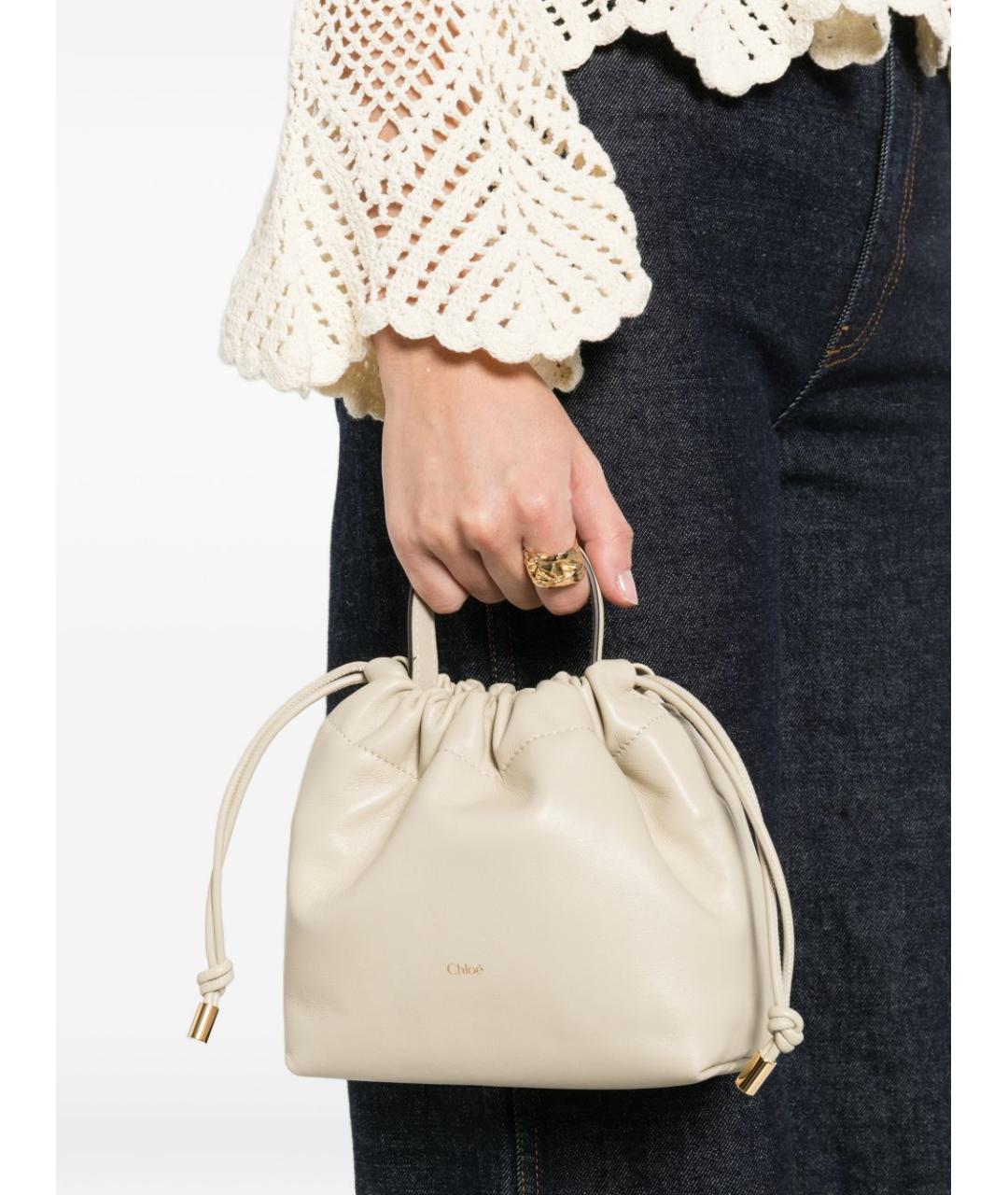 CHLOE Бежевая кожаная сумка тоут, фото 2