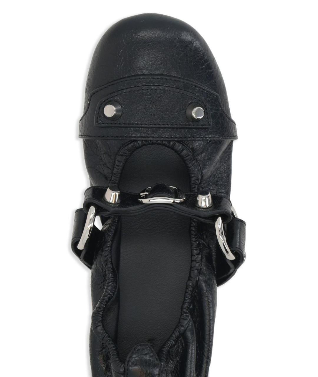 BALENCIAGA Черные кожаные балетки, фото 4