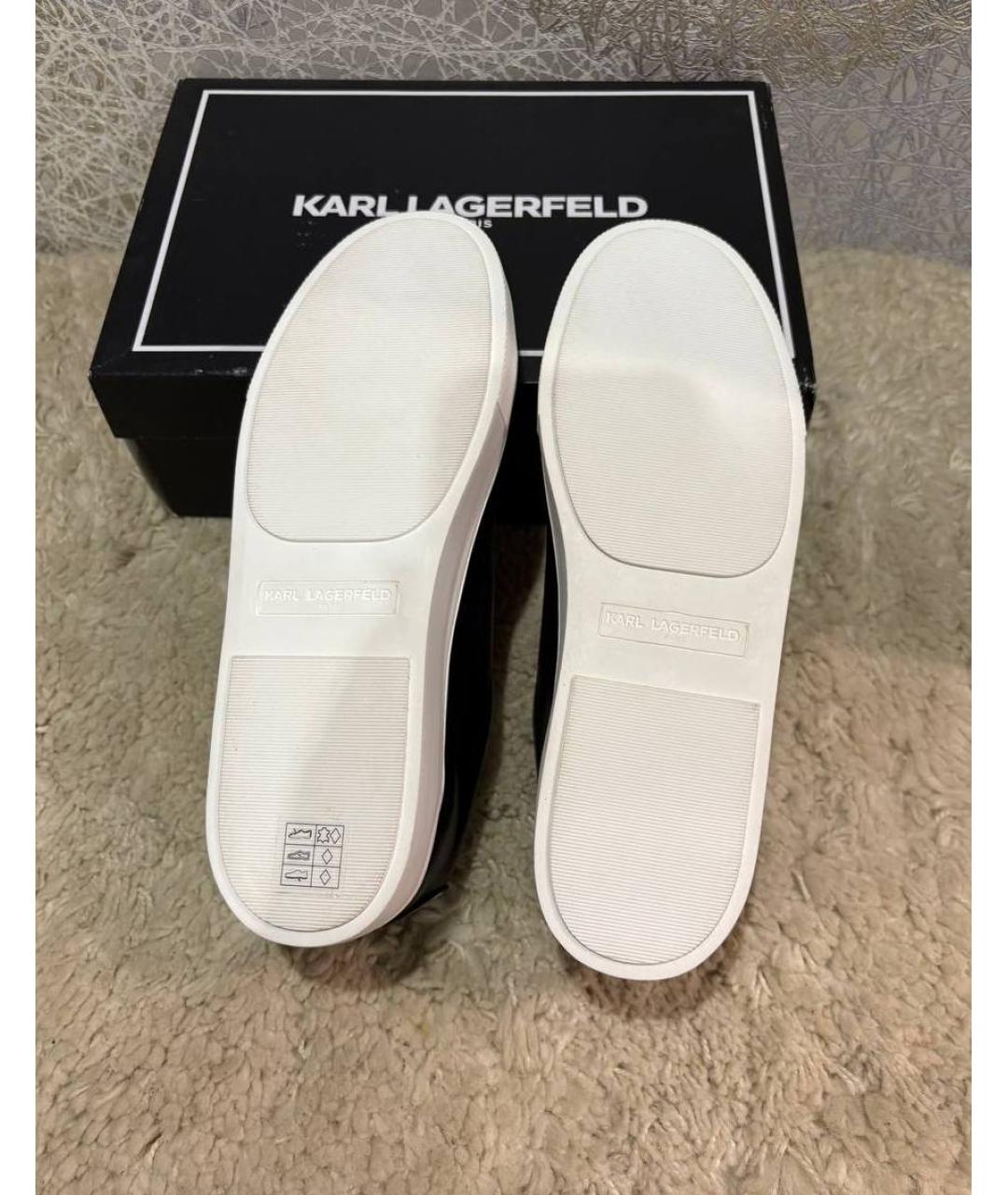 KARL LAGERFELD Черные кожаные кеды, фото 5