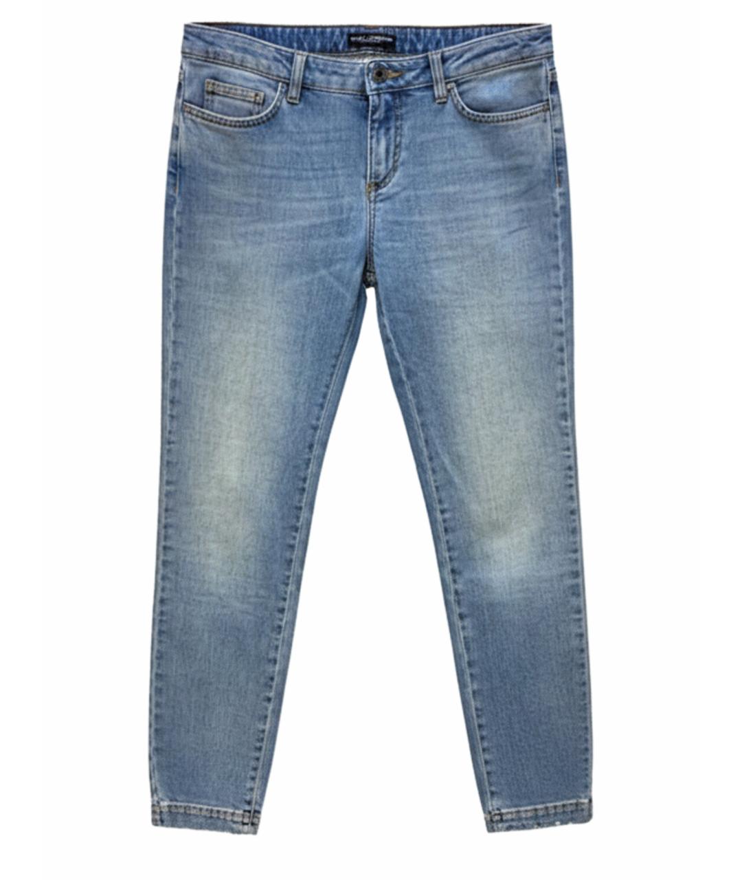 DOLCE&GABBANA Голубые хлопковые джинсы слим, фото 1