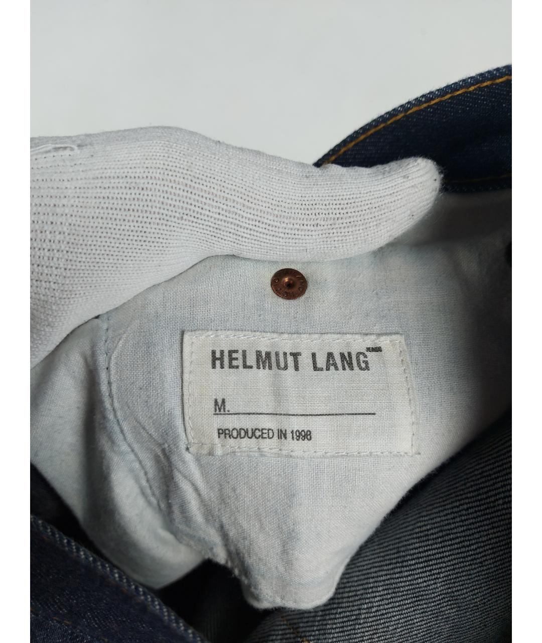 HELMUT LANG Синие хлопковые прямые джинсы, фото 5