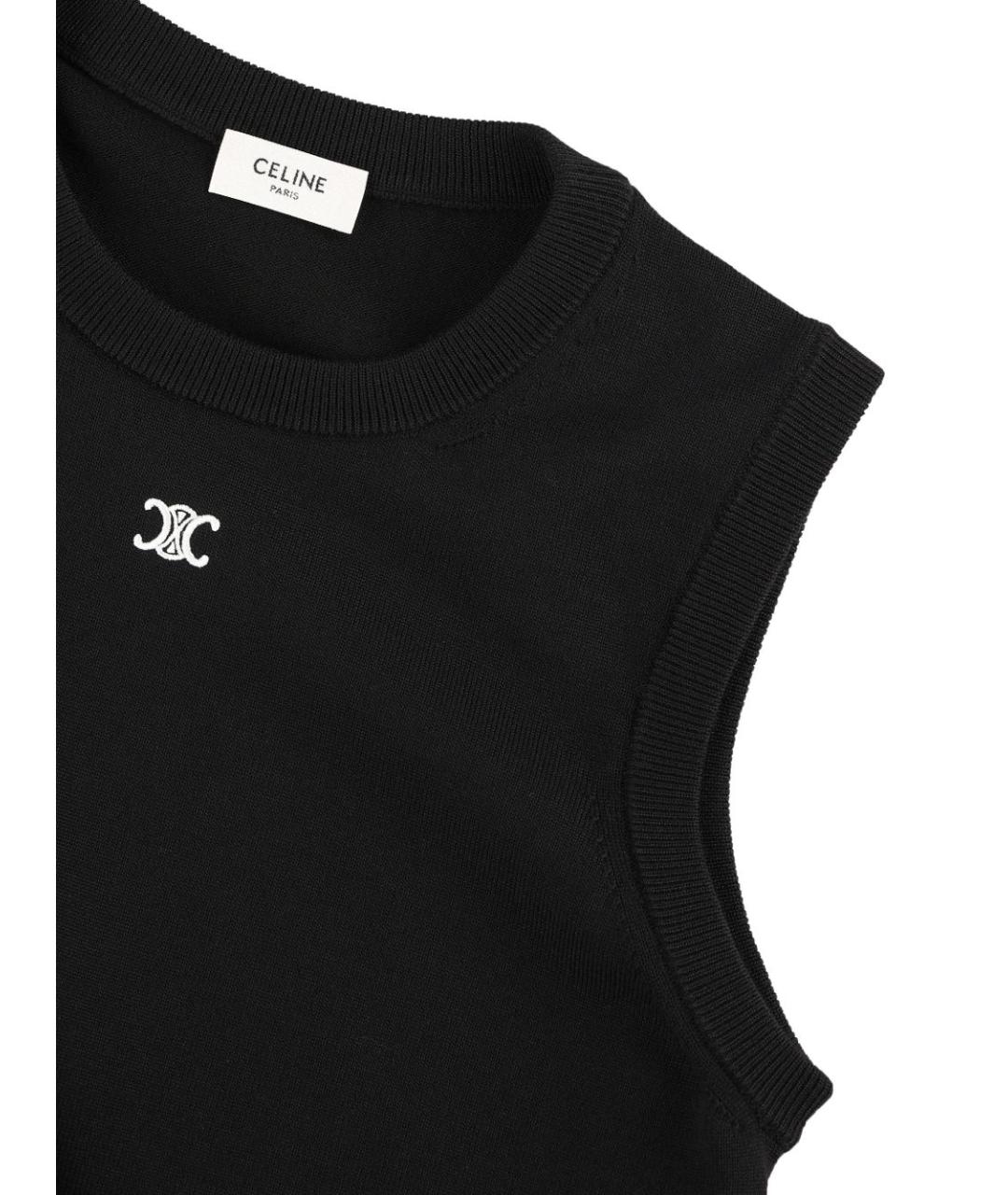 CELINE Черная шерстяная жилетка, фото 2