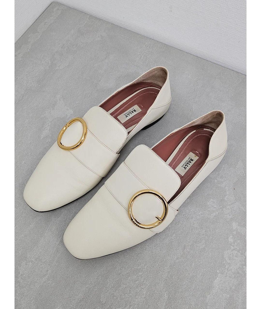BALLY Белые кожаные лоферы, фото 7